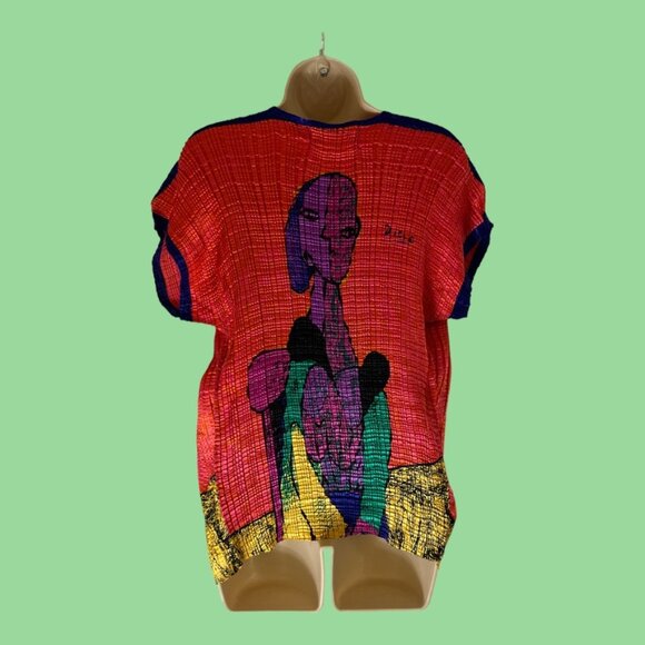 Valentina,PICASSO Design 2 sided TOP WEAR or FRAME IT Or PILLOW COVER  stretchy - Picture 3 of 10